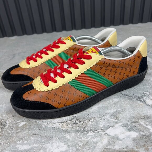 Gucci x Dapper Dan Adidas Web G74 GG Monogram Sneakers Brown 8.5 US 38.5 EUR - Picture 3 of 12
